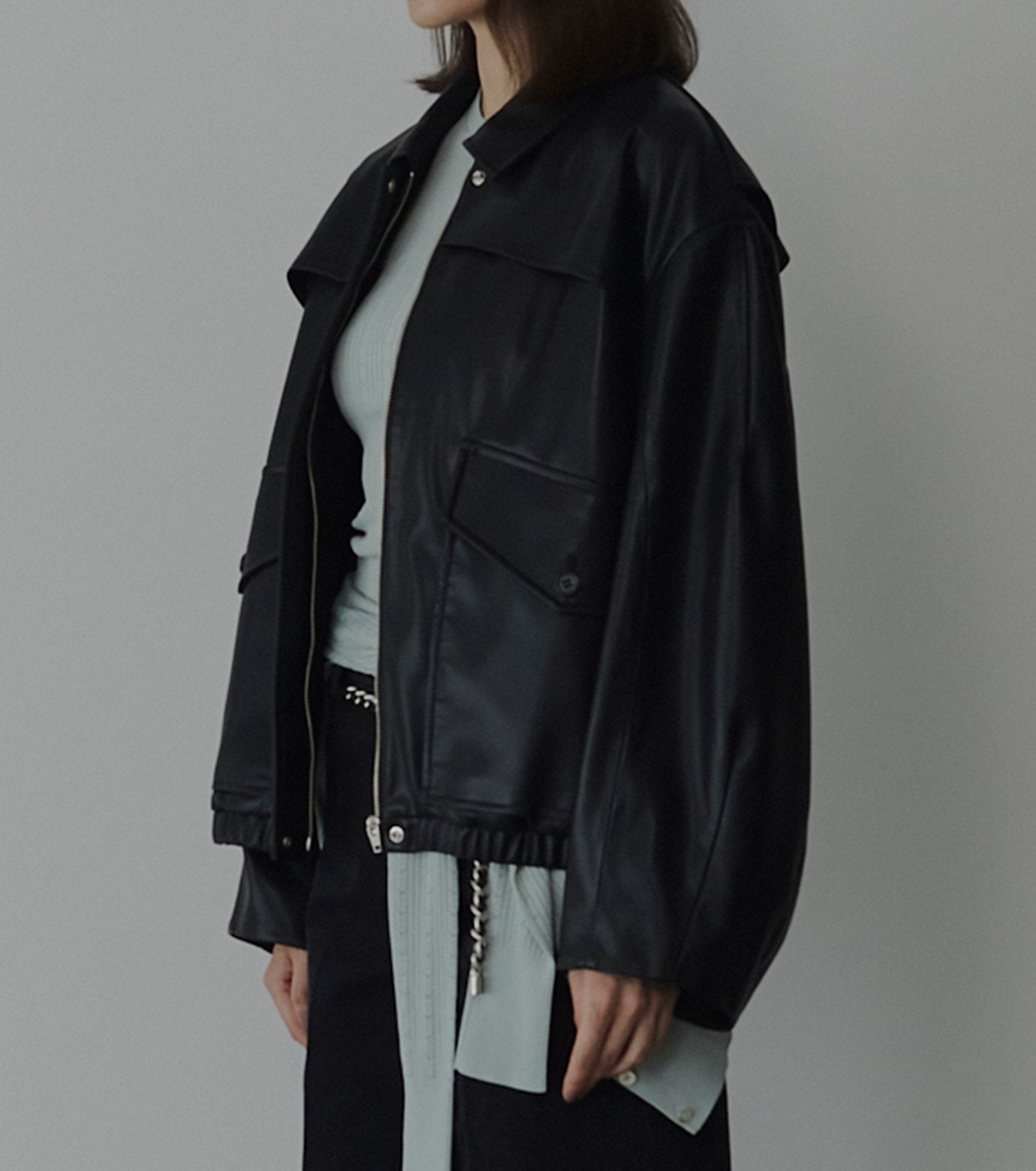 Faux Leather Blouson