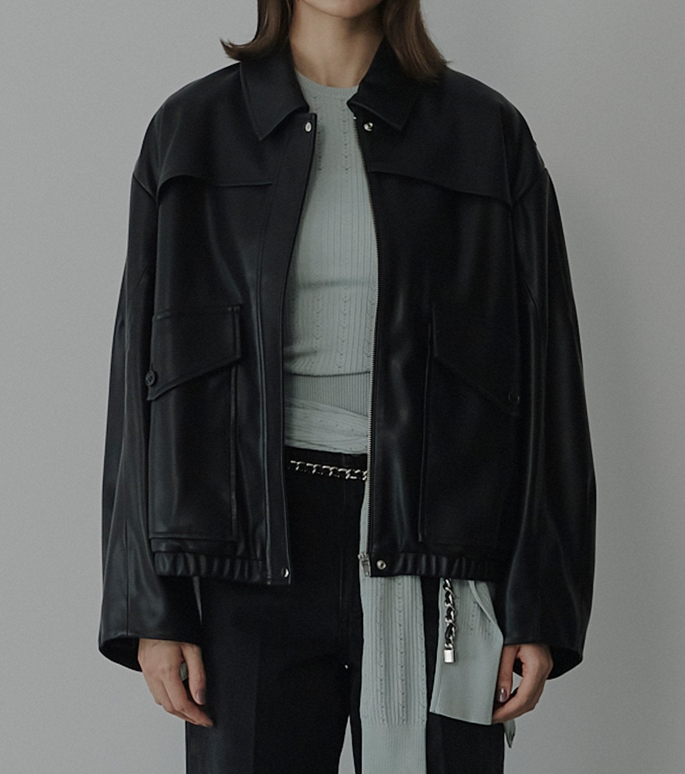 Faux Leather Blouson