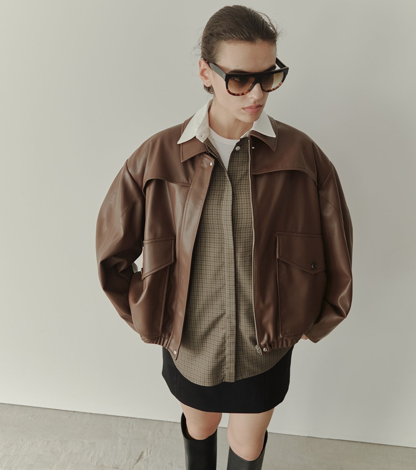 Faux Leather Blouson