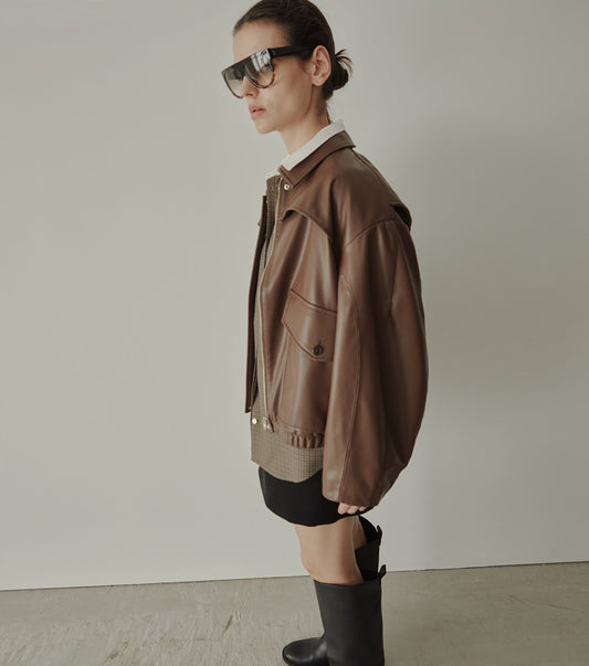 Faux Leather Blouson