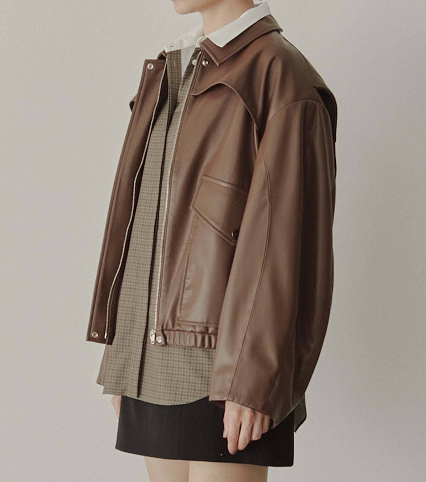 Faux Leather Blouson
