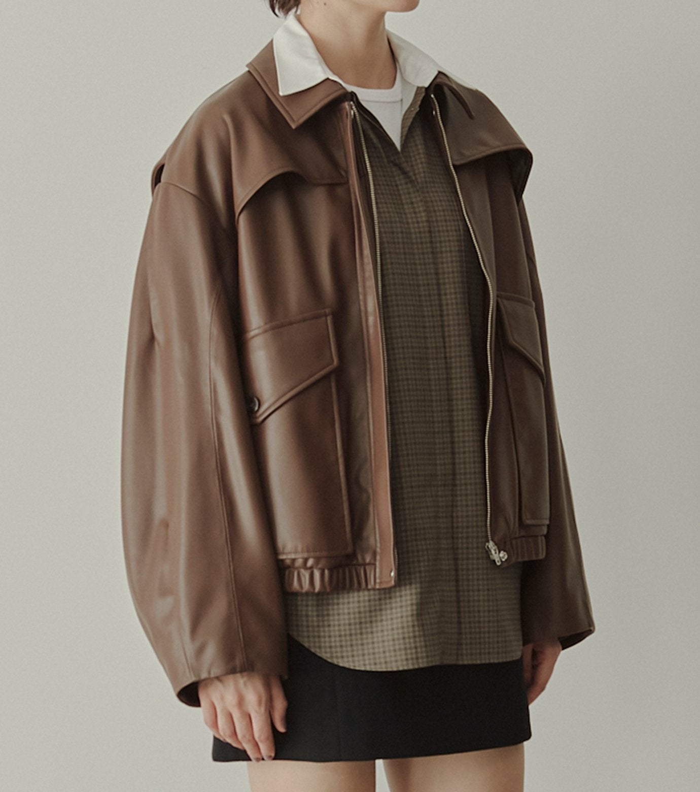 Faux Leather Blouson