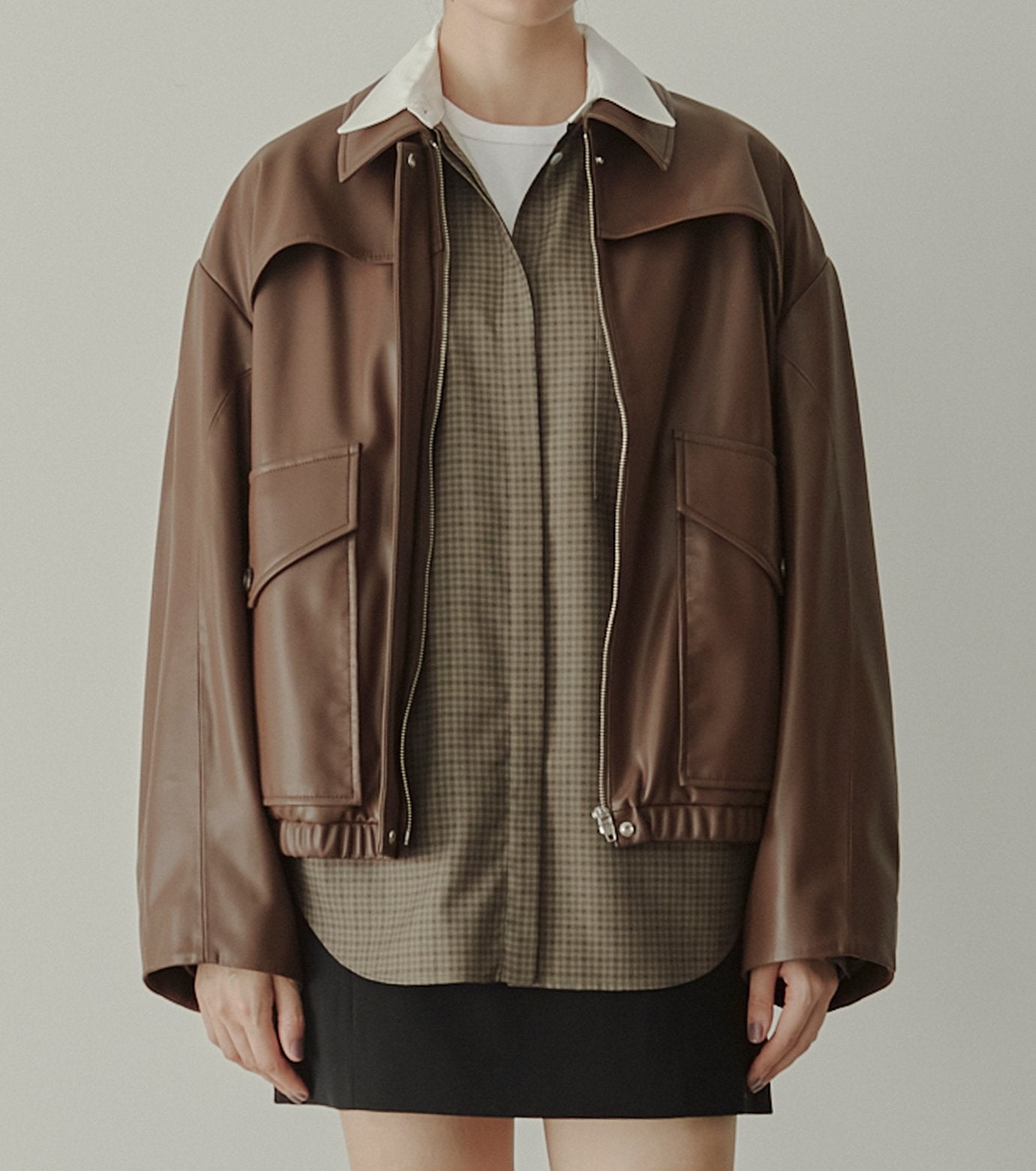 Faux Leather Blouson