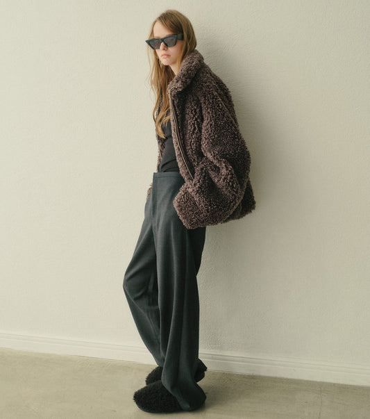 Faux Shearling Zip-Up Blouson