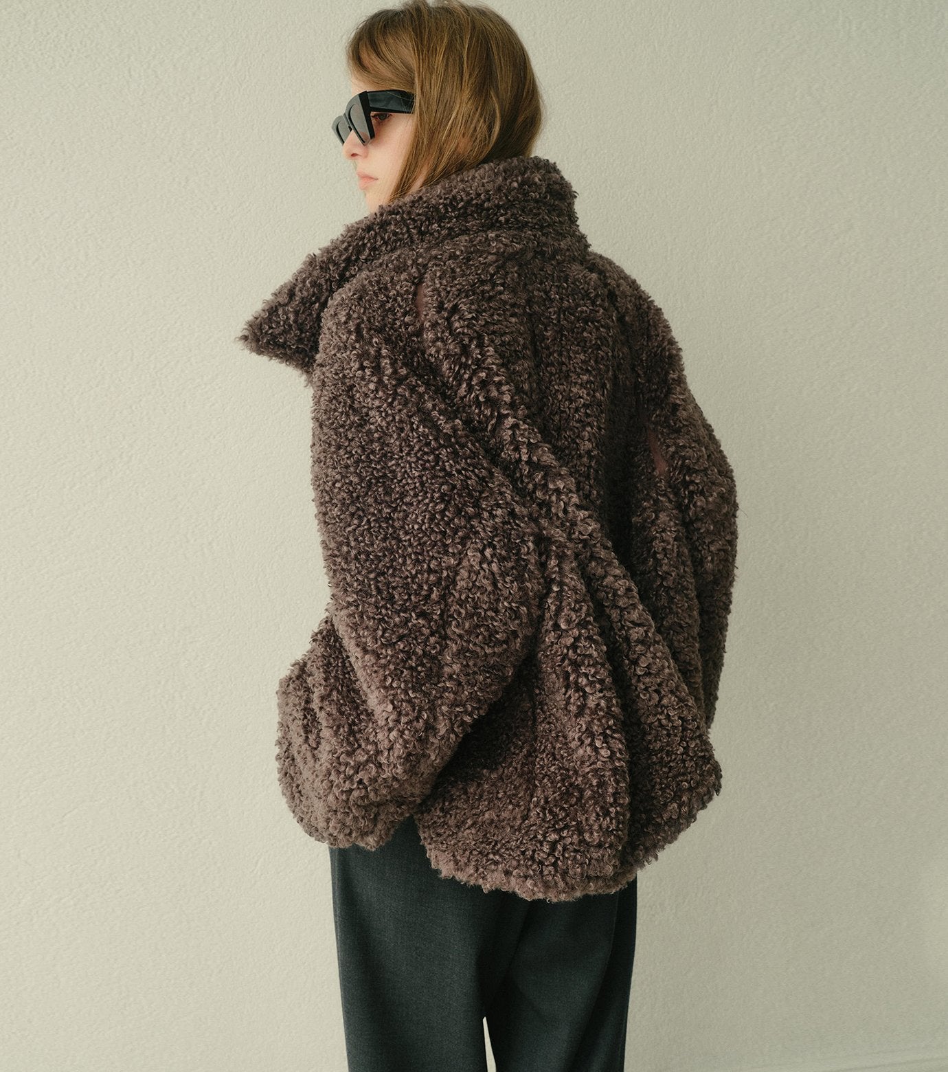 Faux Shearling Zip-Up Blouson