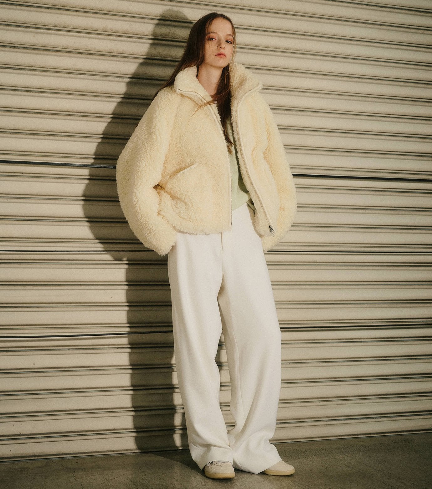 Faux Shearling Zip-Up Blouson