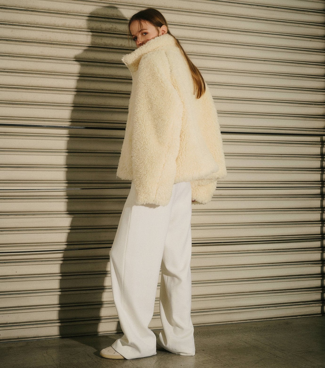 Faux Shearling Zip-Up Blouson