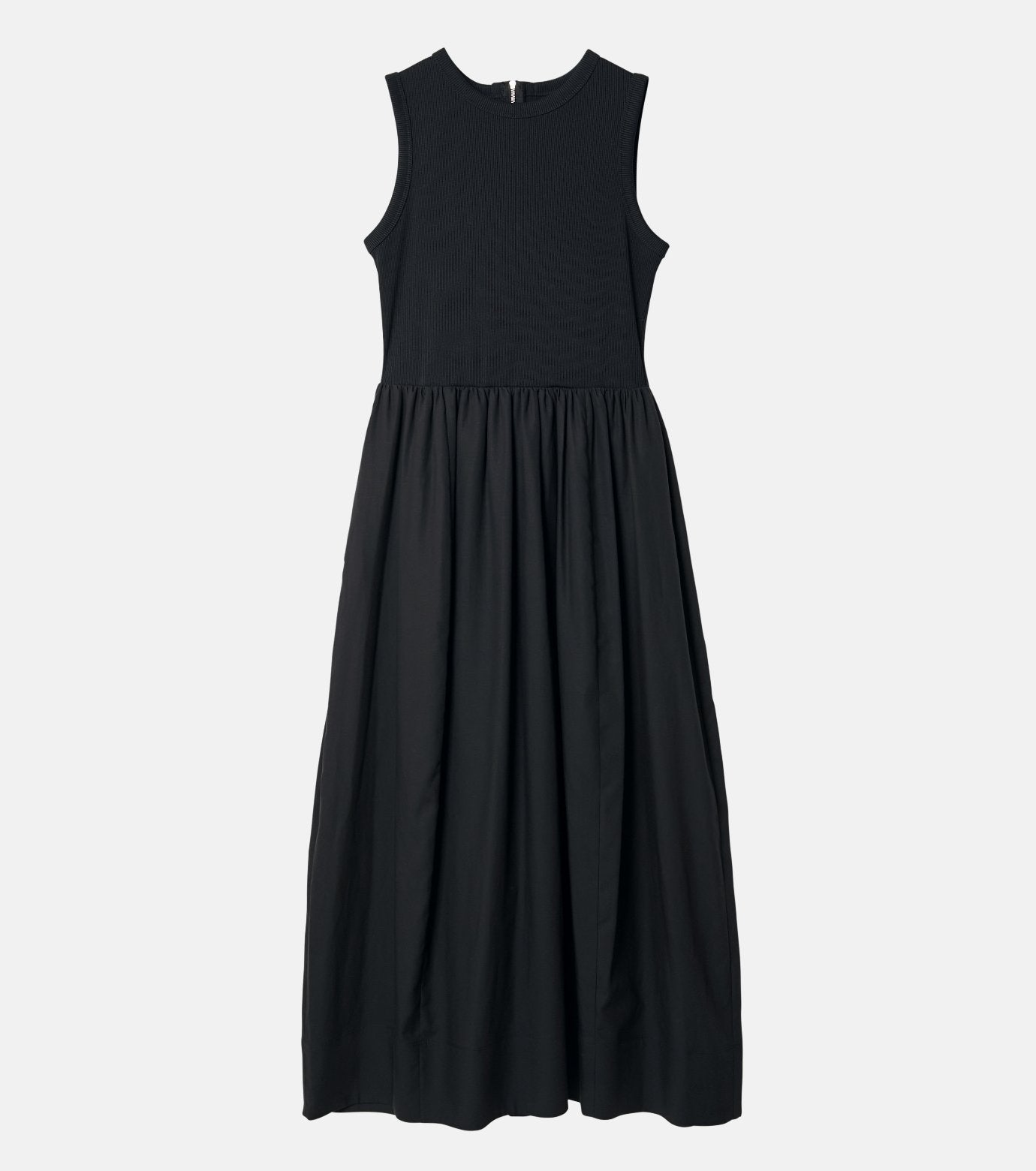 Bi-Material Fit and Flare Dress