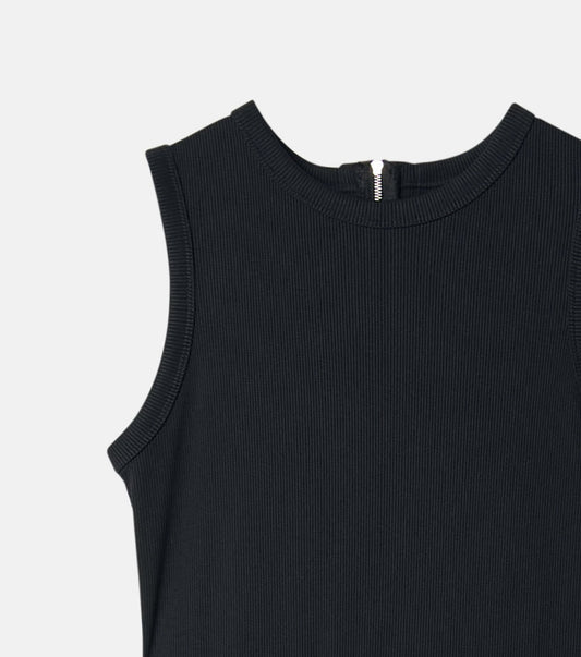 Bi-Material Fit and Flare Dress