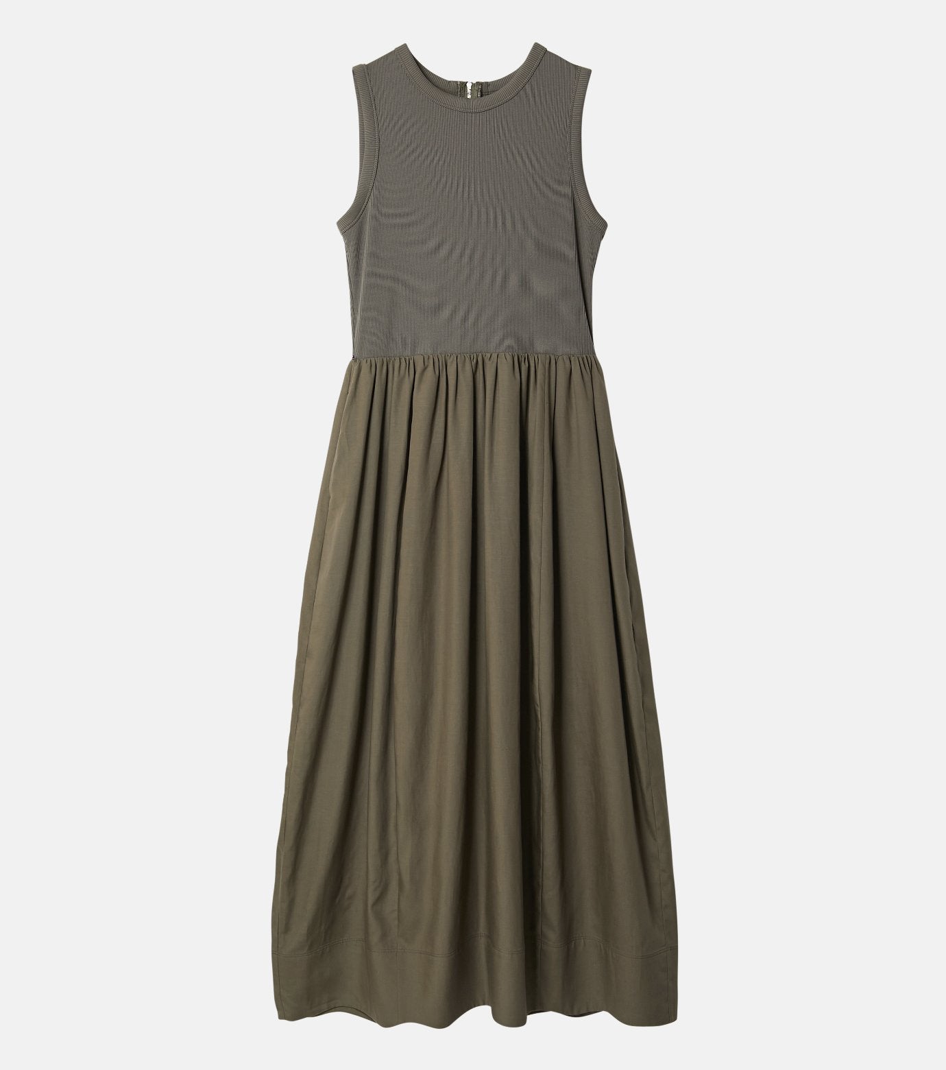 Bi-Material Fit and Flare Dress