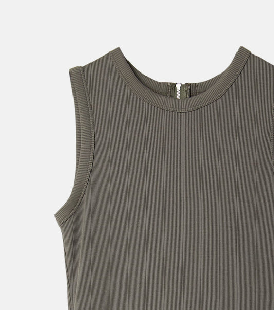 Bi-Material Fit and Flare Dress