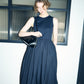 Bi-Material Fit and Flare Dress