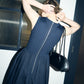 Bi-Material Fit and Flare Dress