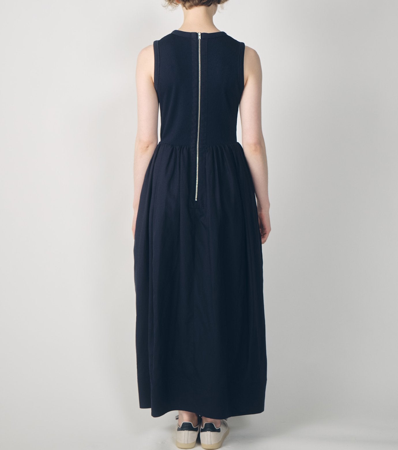 Bi-Material Fit and Flare Dress