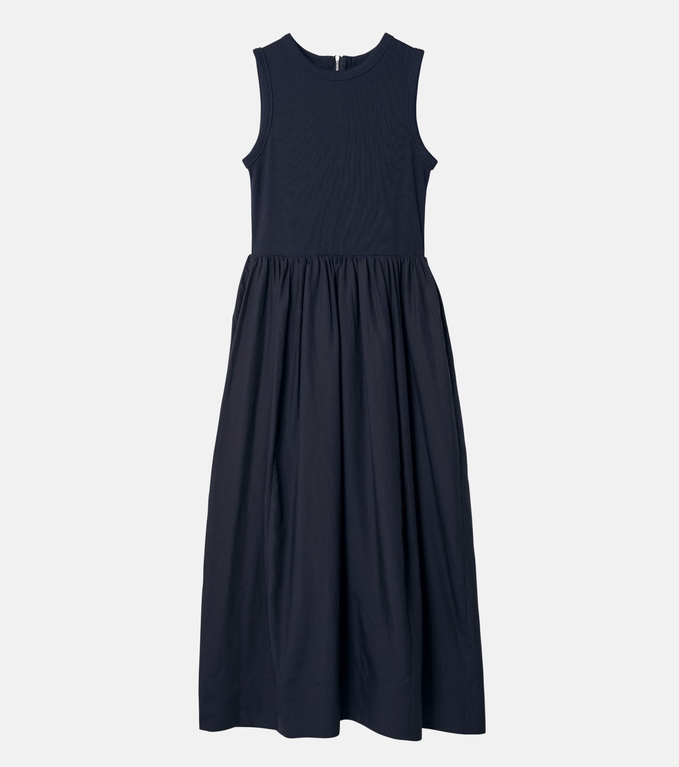 Bi-Material Fit and Flare Dress