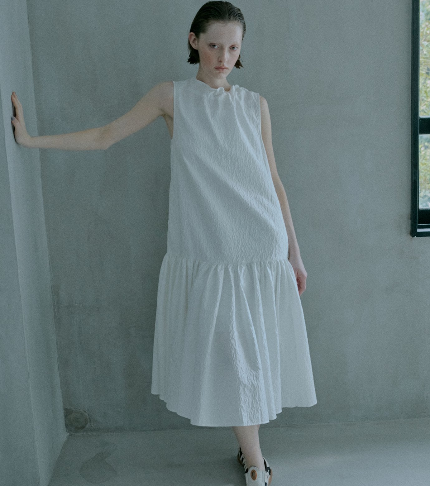 Abstract Flower Jacquard Dress