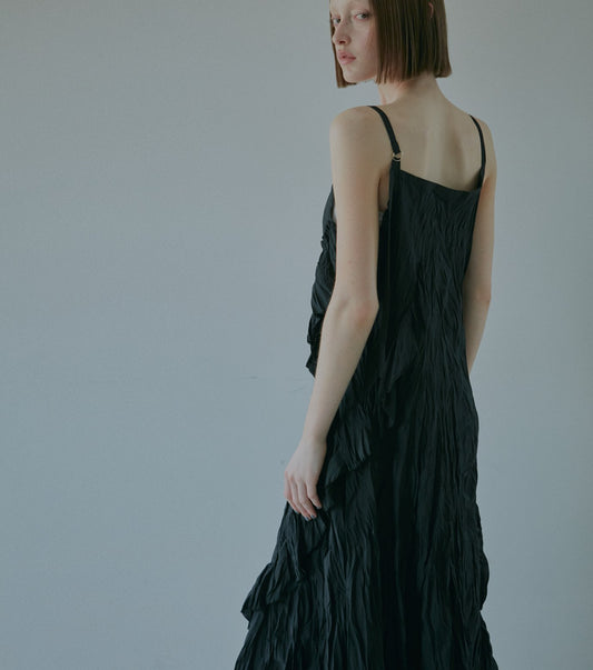 Crinckled Ruffle Cami Dress