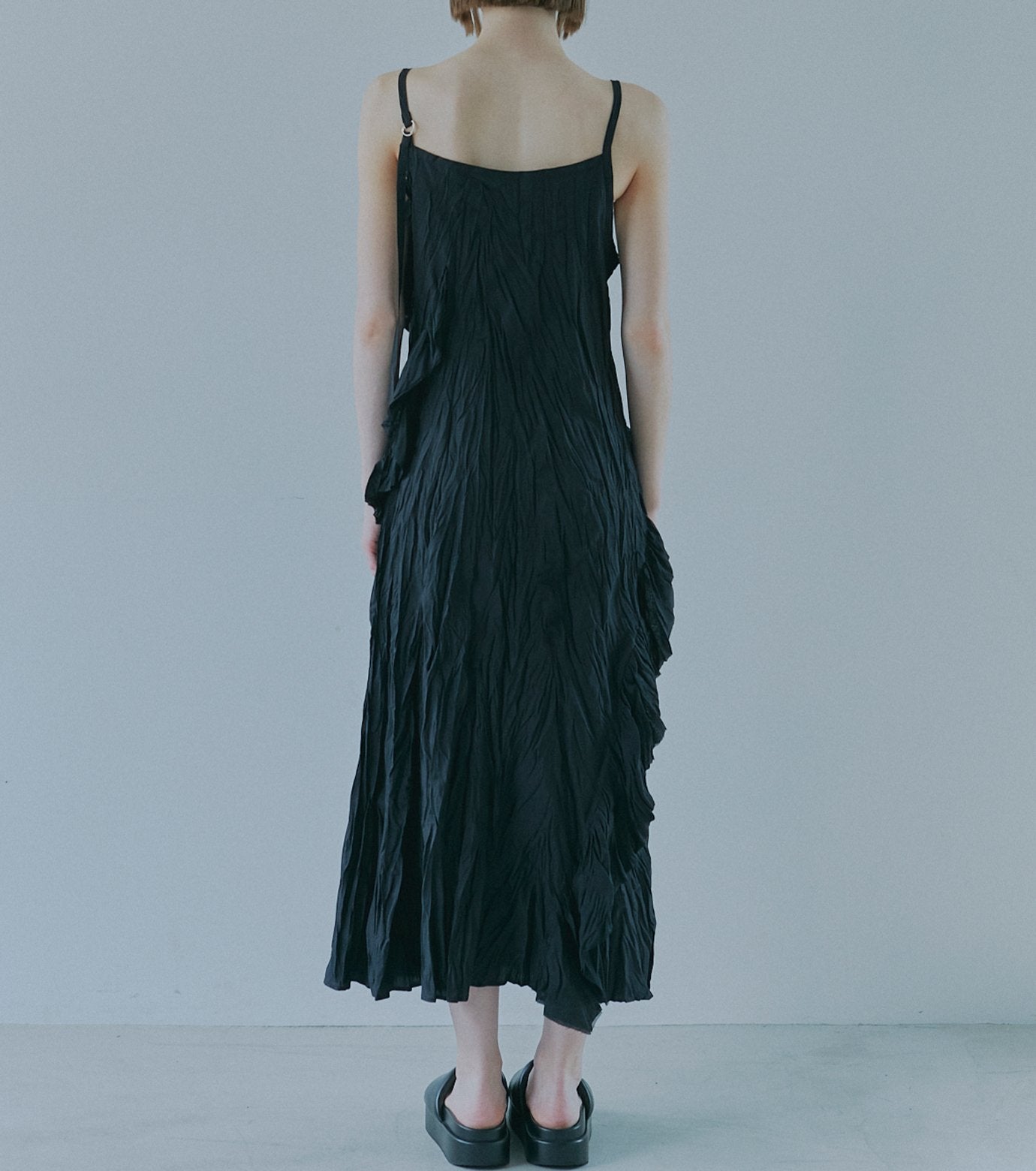 Crinckled Ruffle Cami Dress