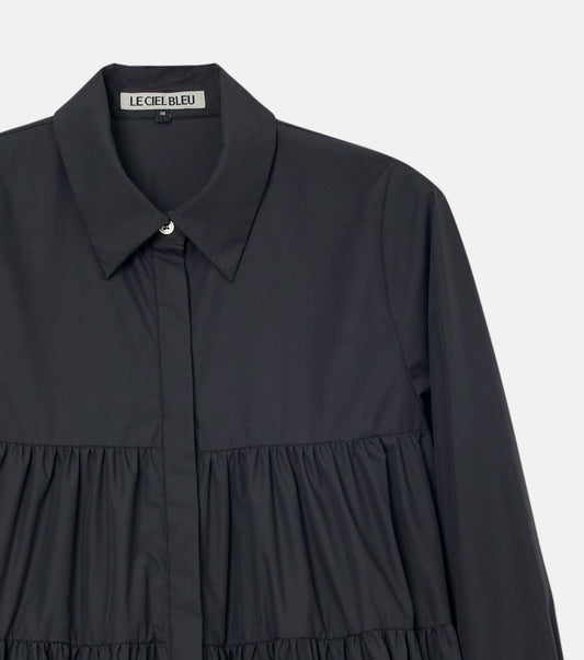 Dramatic Gathered Shirt Dress