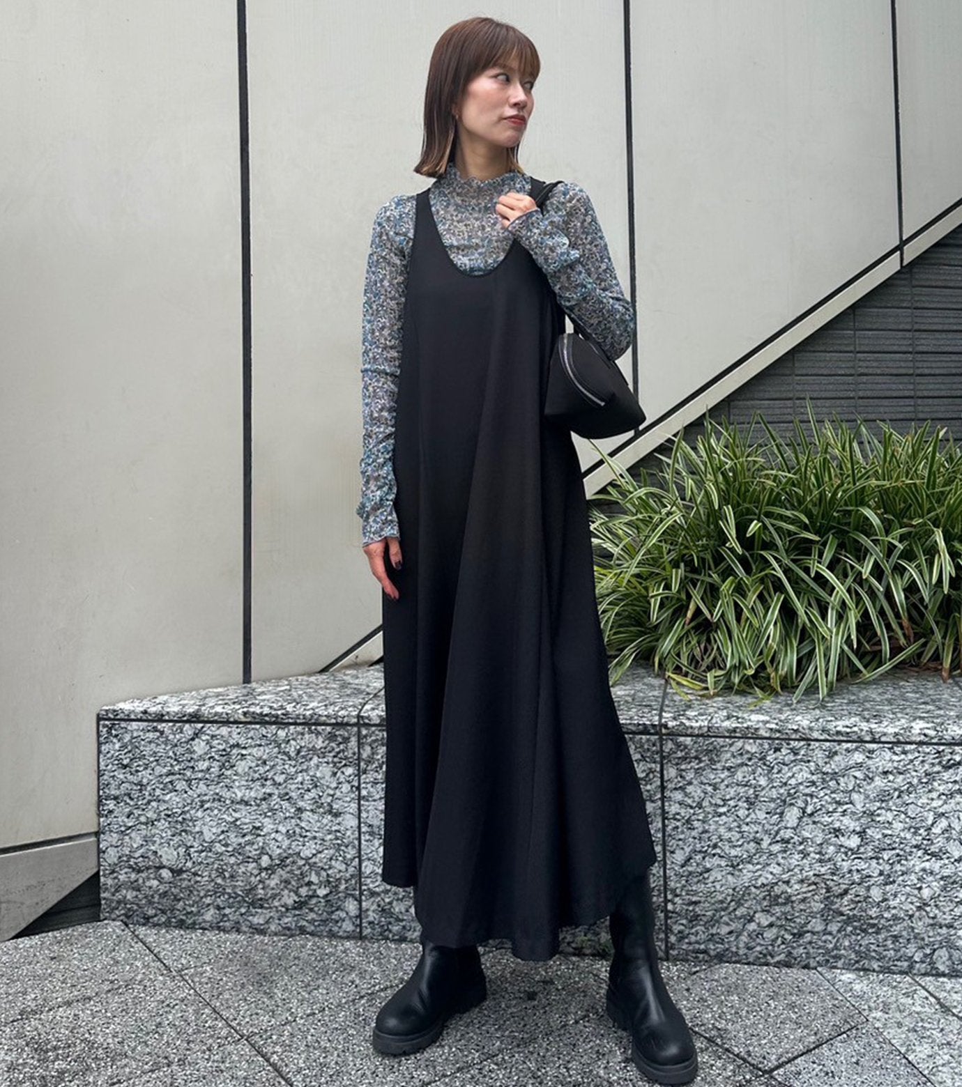 Sleeveless Twill A-line Dress