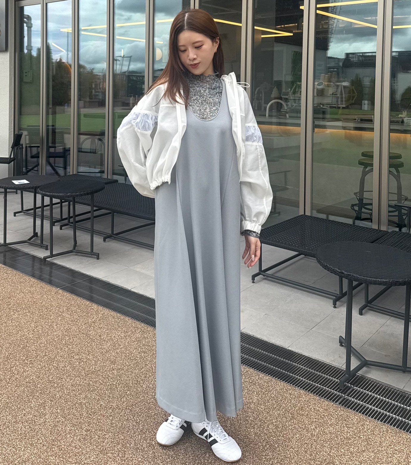 Sleeveless Twill A-line Dress