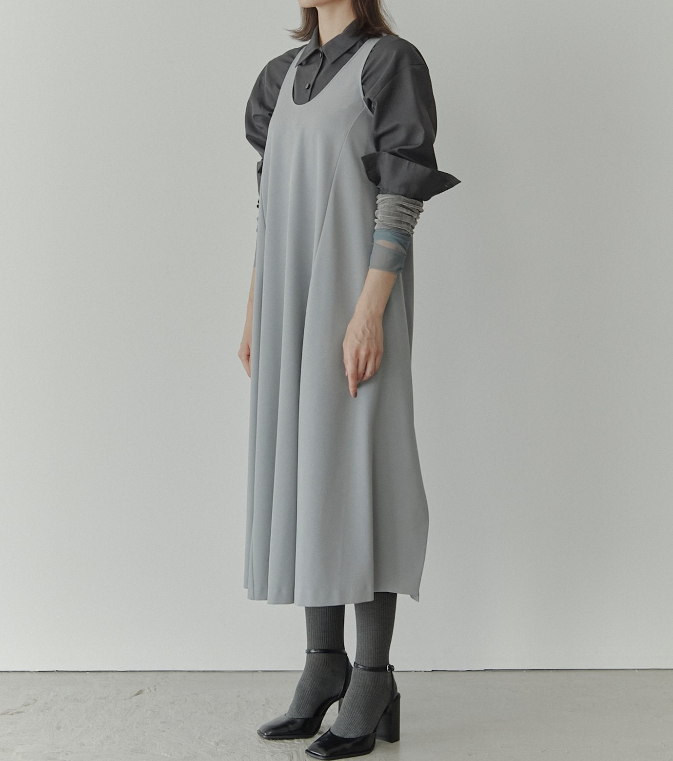 Sleeveless Twill A-line Dress