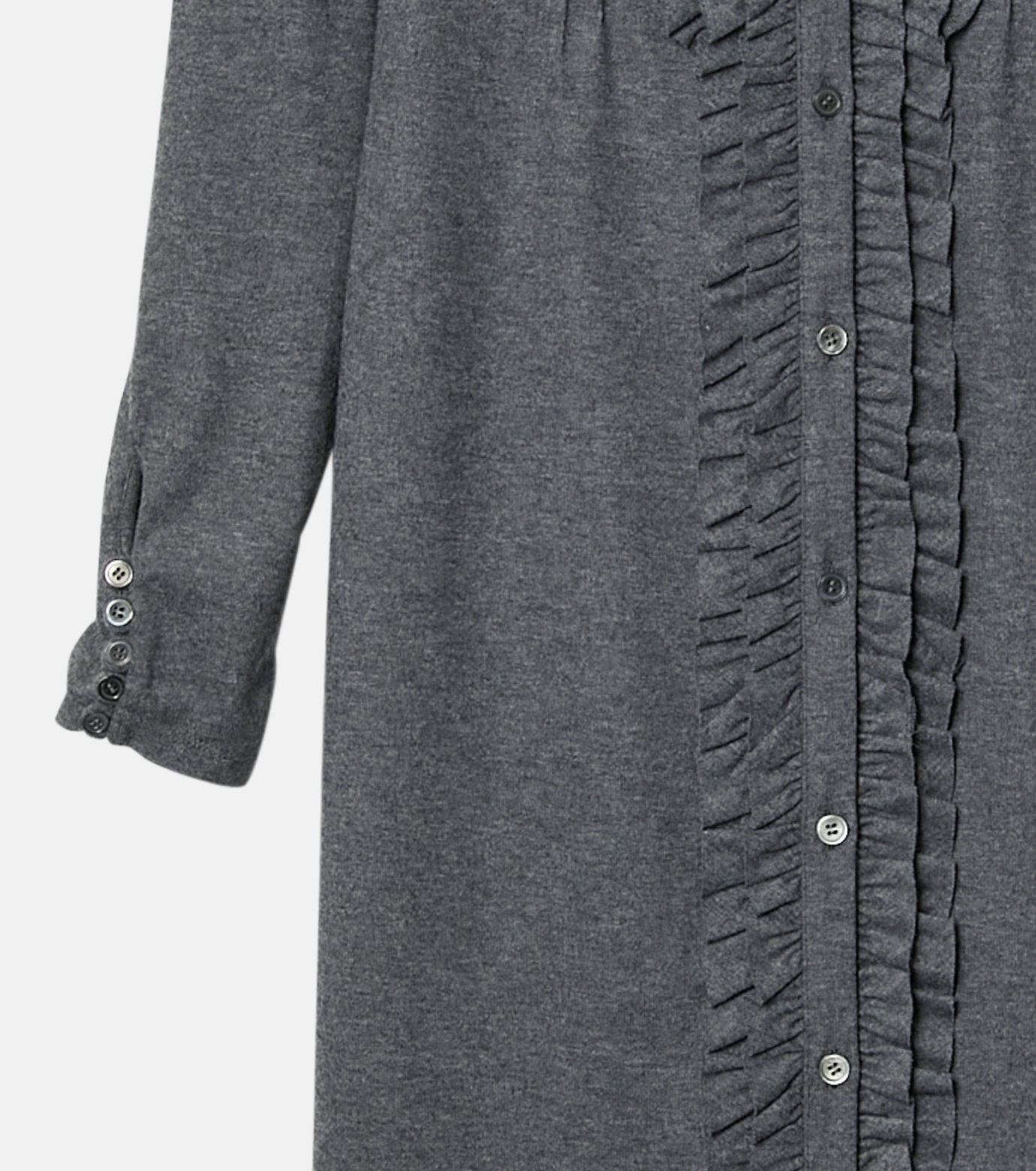 Jersey Shirt Dress w/Frilled Details