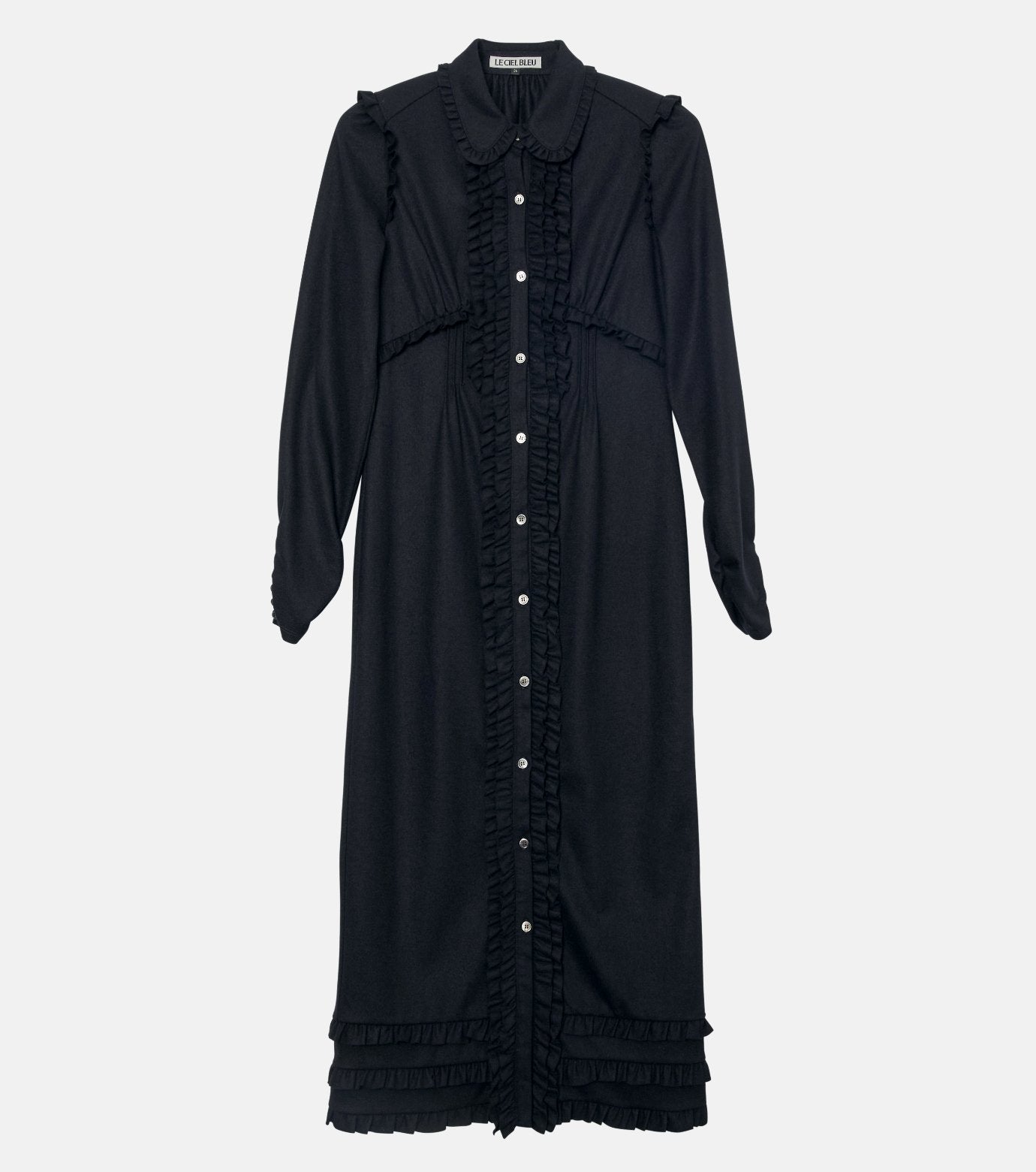 Jersey Shirt Dress w/Frilled Details