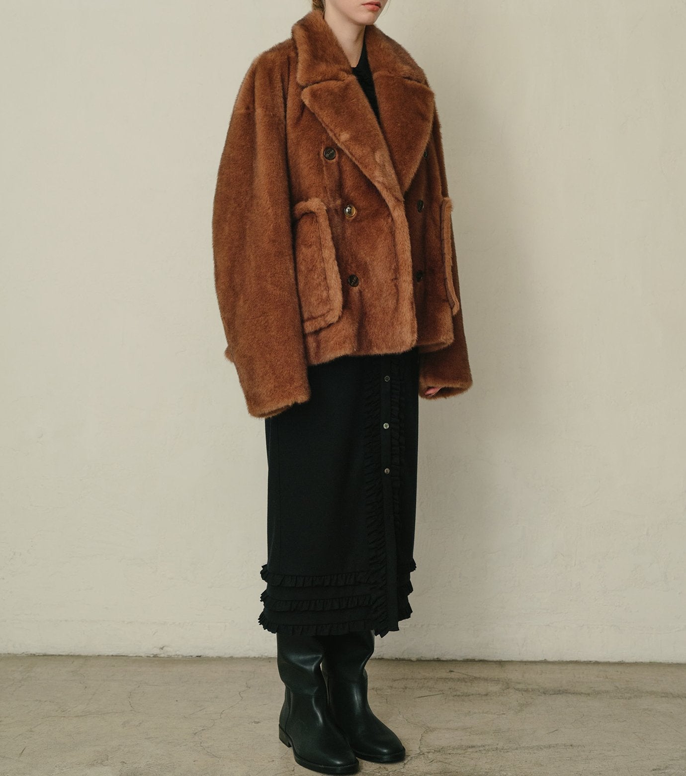 Jersey Shirt Dress w/Frilled Details