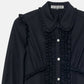 Jersey Shirt Dress w/Frilled Details