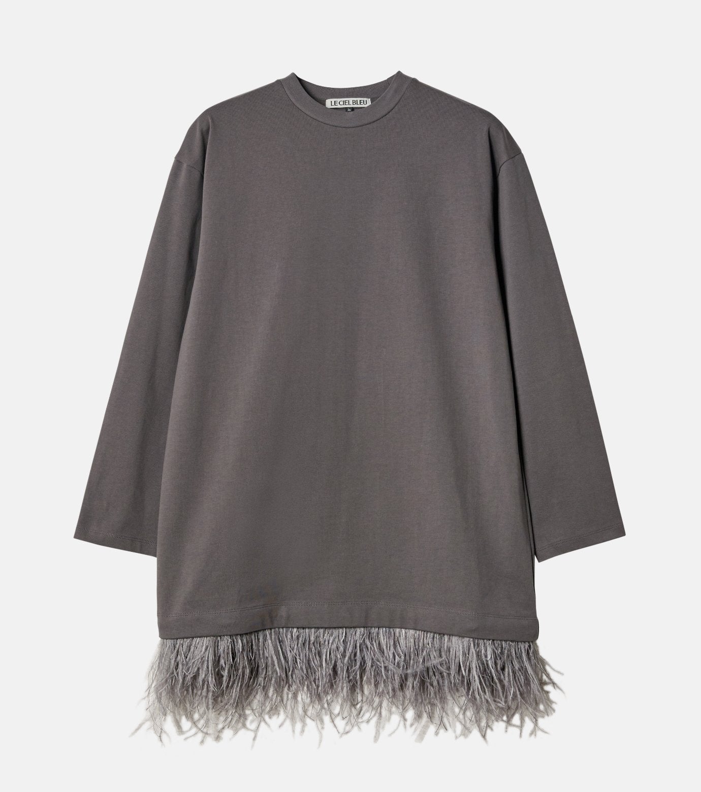 Jersey Dress w/Feather Hem