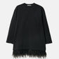 Jersey Dress w/Feather Hem