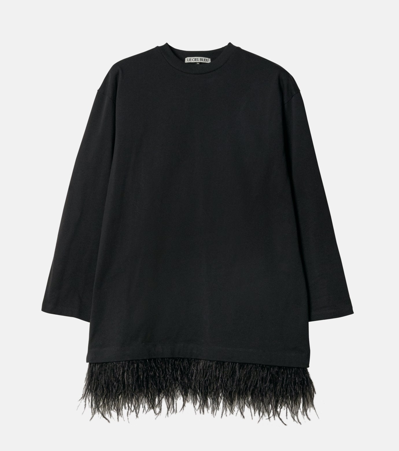 Jersey Dress w/Feather Hem