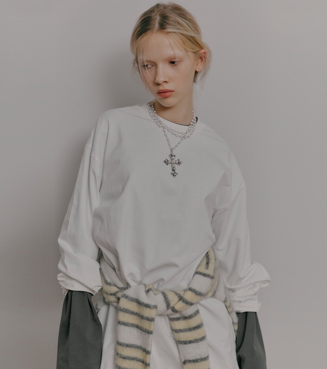 Jersey Dress w/Feather Hem