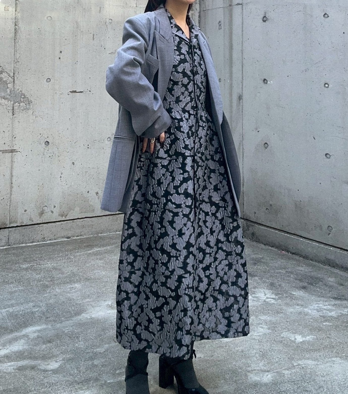 Classic Sheer Jacquard Dress