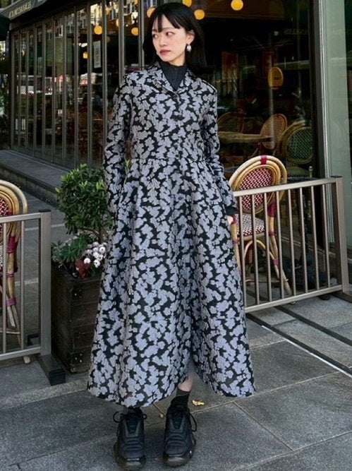 Classic Sheer Jacquard Dress