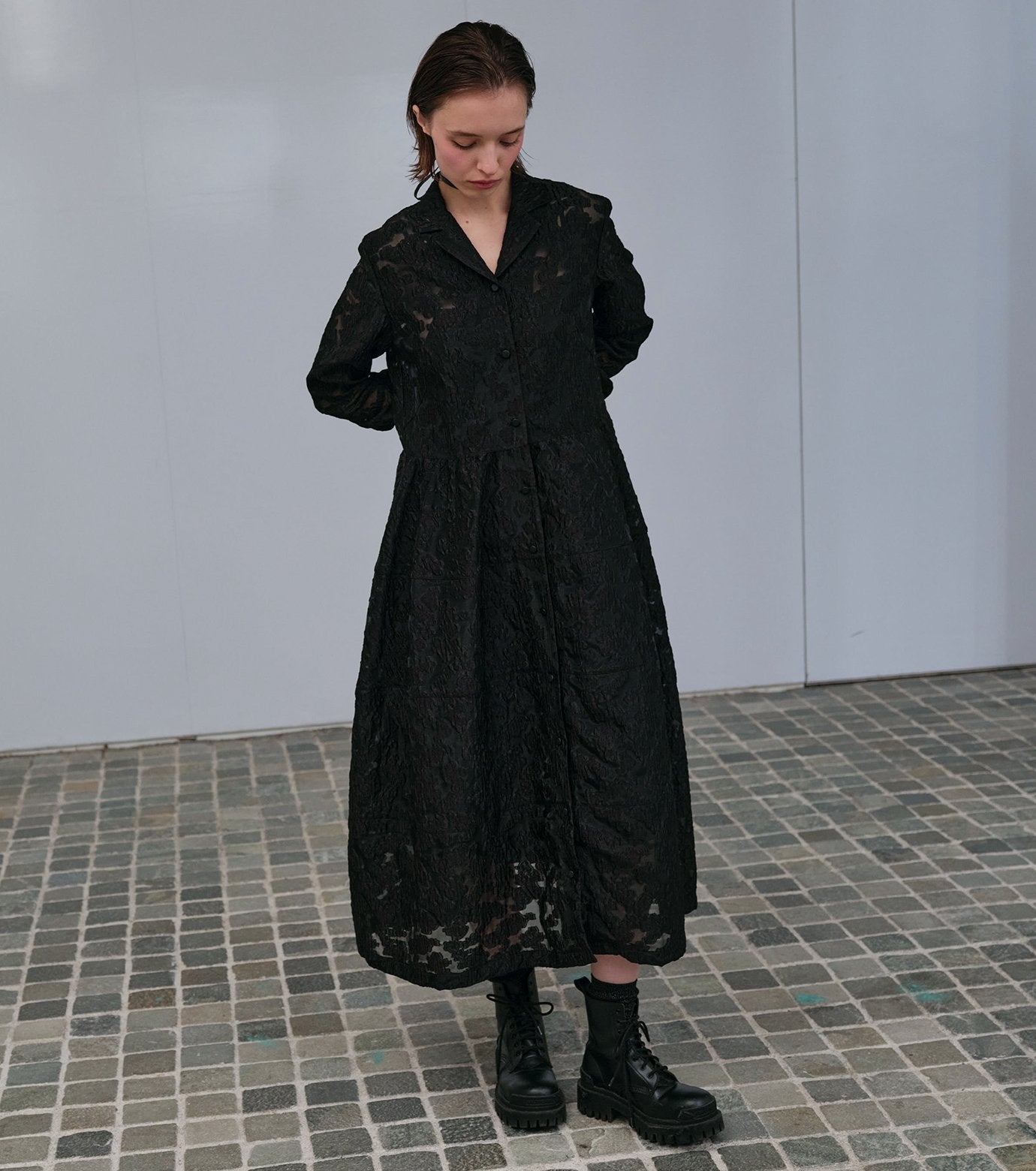 Classic Sheer Jacquard Dress