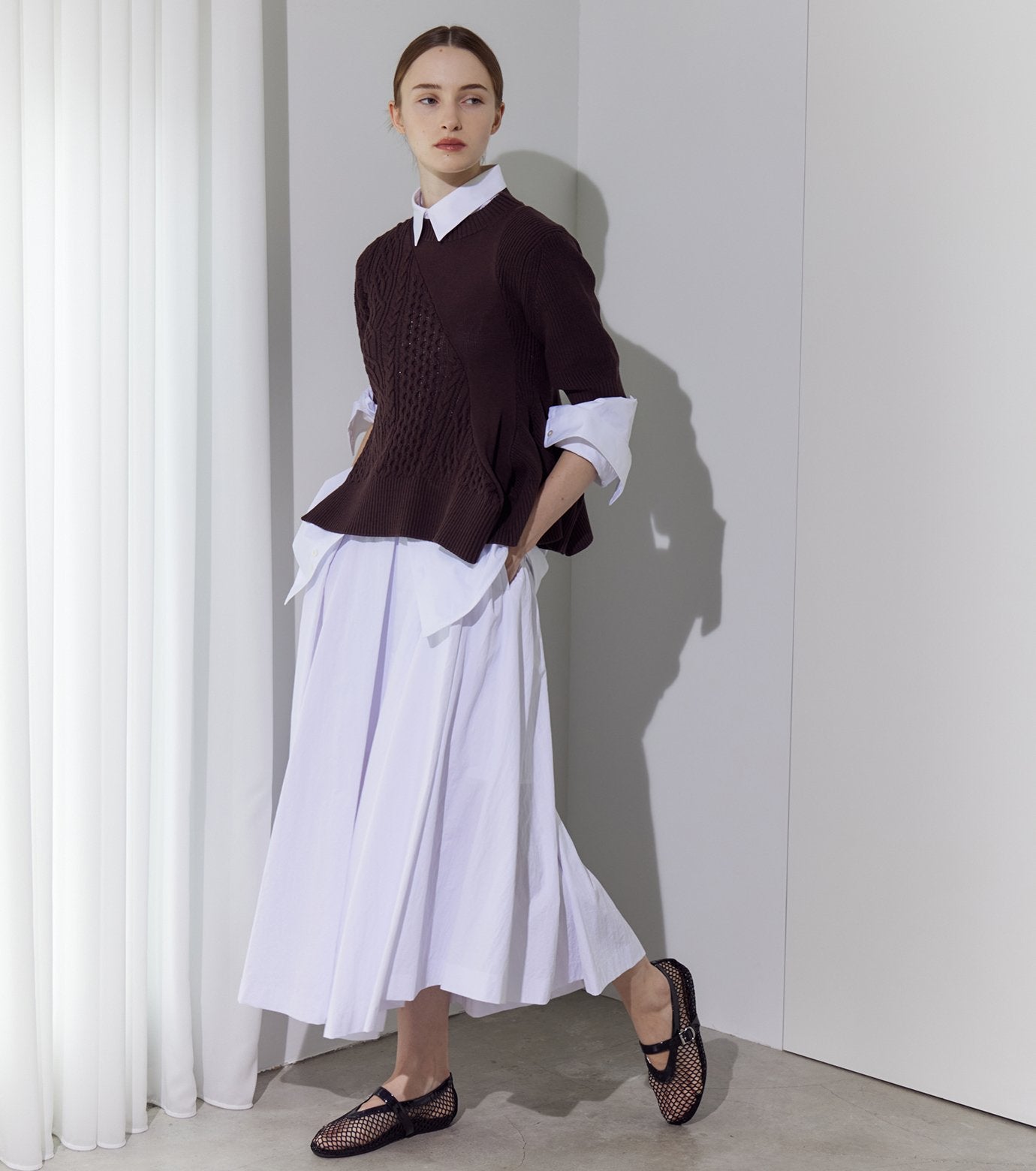 Taffeta Midi Skirt