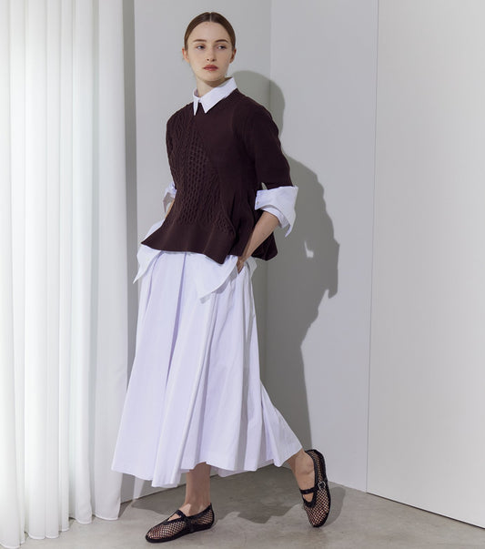 Taffeta Midi Skirt