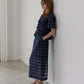 Jacquard Sheer Stripe Pencil Skirt