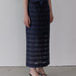 Jacquard Sheer Stripe Pencil Skirt