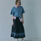Pleated Skirt w/Multi-Striped Print
