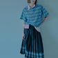Pleated Skirt w/Multi-Striped Print