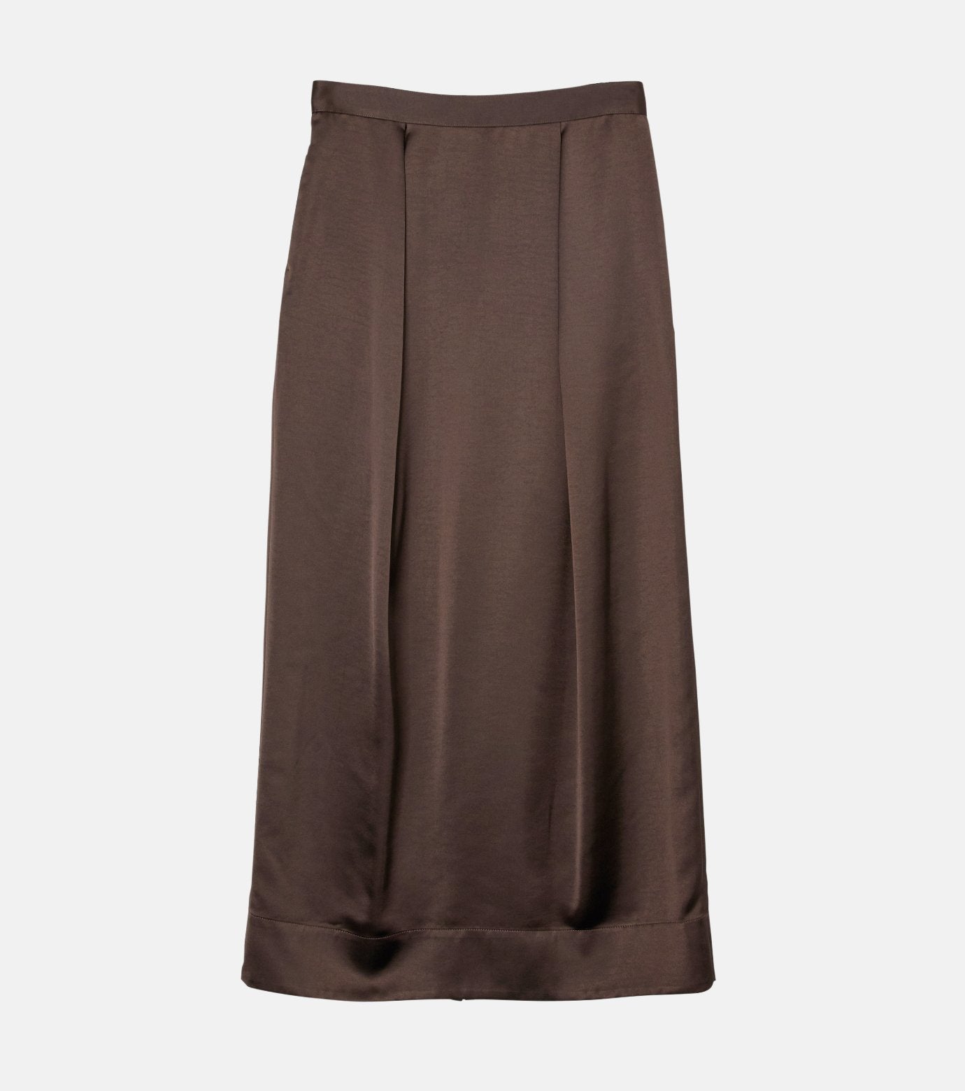 Tucked Satin Maxi Skirt