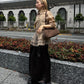 Tucked Satin Maxi Skirt