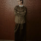 Tucked Satin Maxi Skirt
