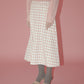Gingham-Print Bonded Skirt