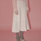 Gingham-Print Bonded Skirt