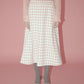 Gingham-Print Bonded Skirt