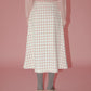 Gingham-Print Bonded Skirt